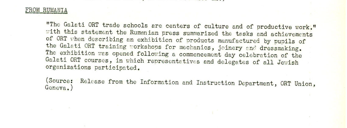 Archive document fragment from ORT report.